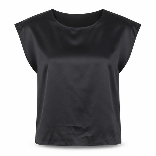 Front view of Amari Women's Black Polyester Blouse, size 12