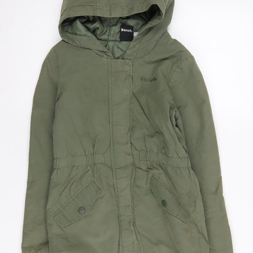 Bench Girls' Green Hooded Parka Coat 7-8 Years