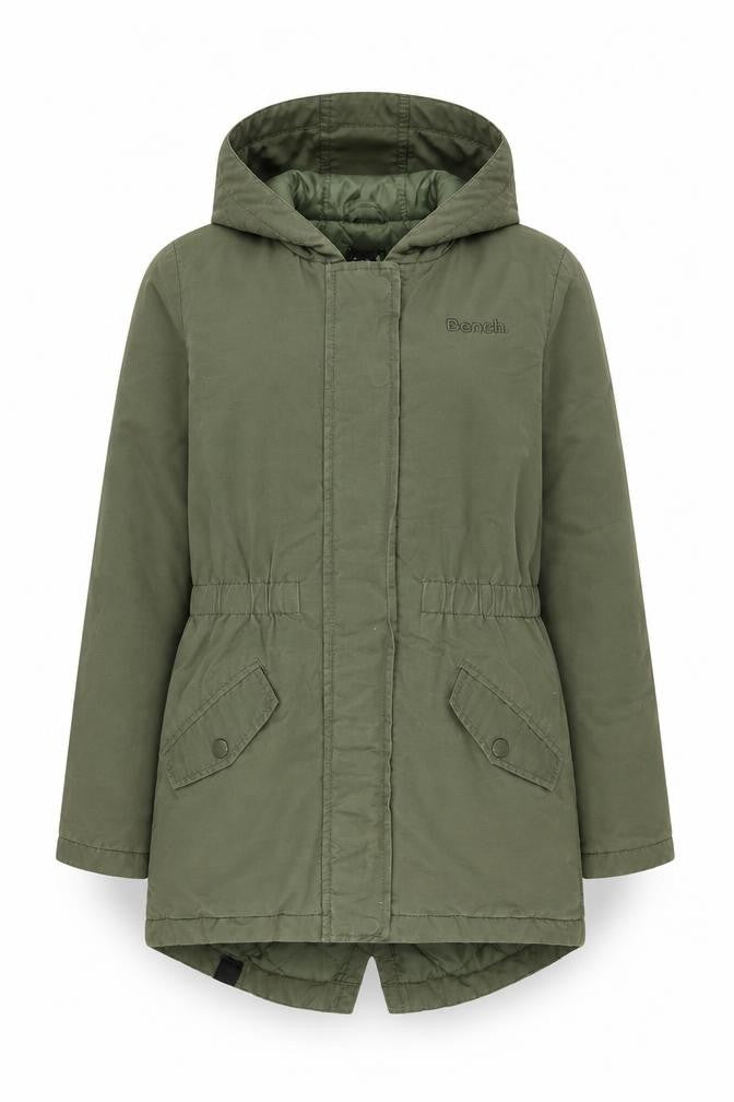 Bench Girls' Green Hooded Parka Coat 7-8 Years