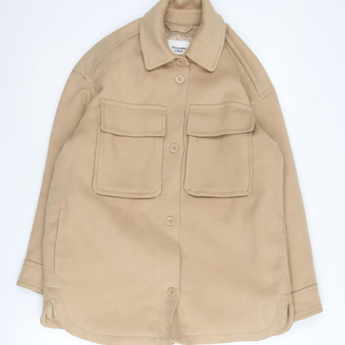 Abercrombie & Fitch Men's Beige Military Jacket 2XS