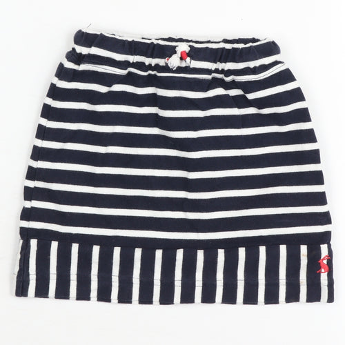 Joules Girls Black Striped Jersey Skirt 4 Years Summer