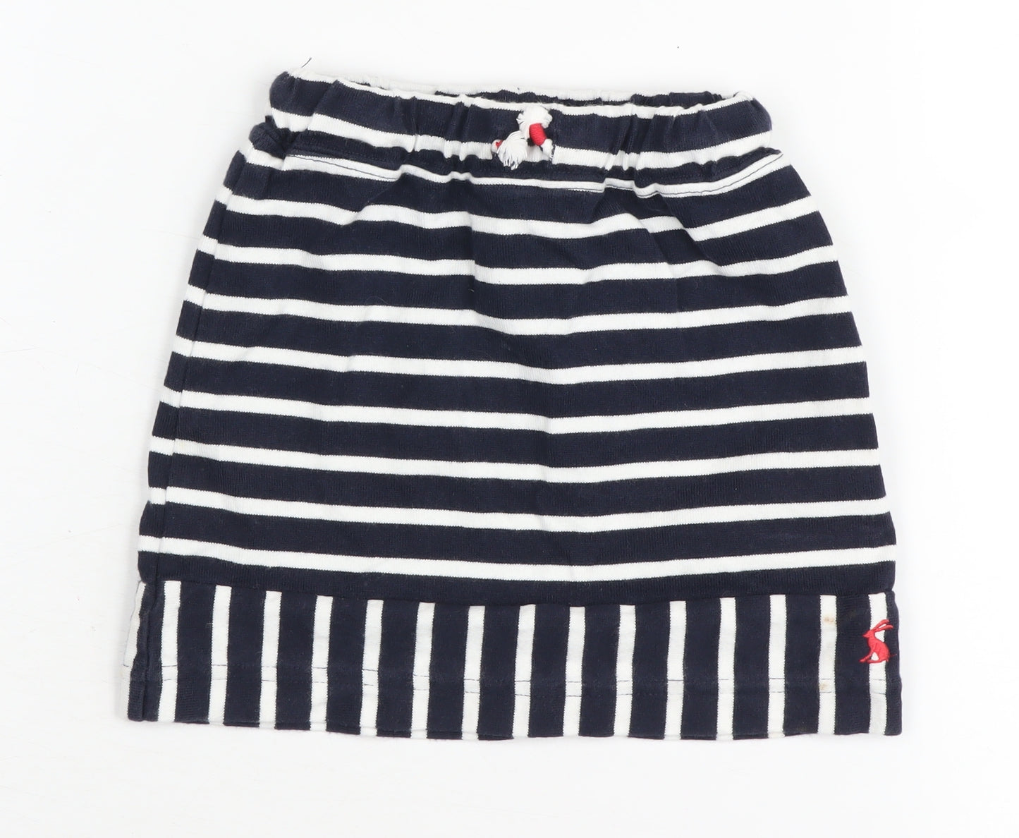Joules Girls Black Striped Jersey Skirt 4 Years Summer