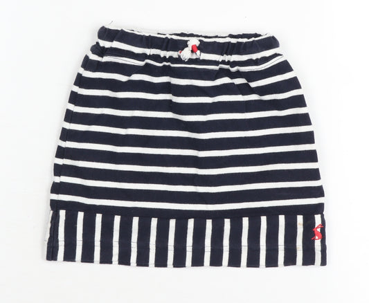 Joules Girls Black Striped Jersey Skirt 4 Years Summer