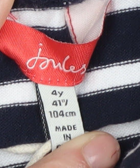 Joules Girls Black Striped Jersey Skirt 4 Years Summer