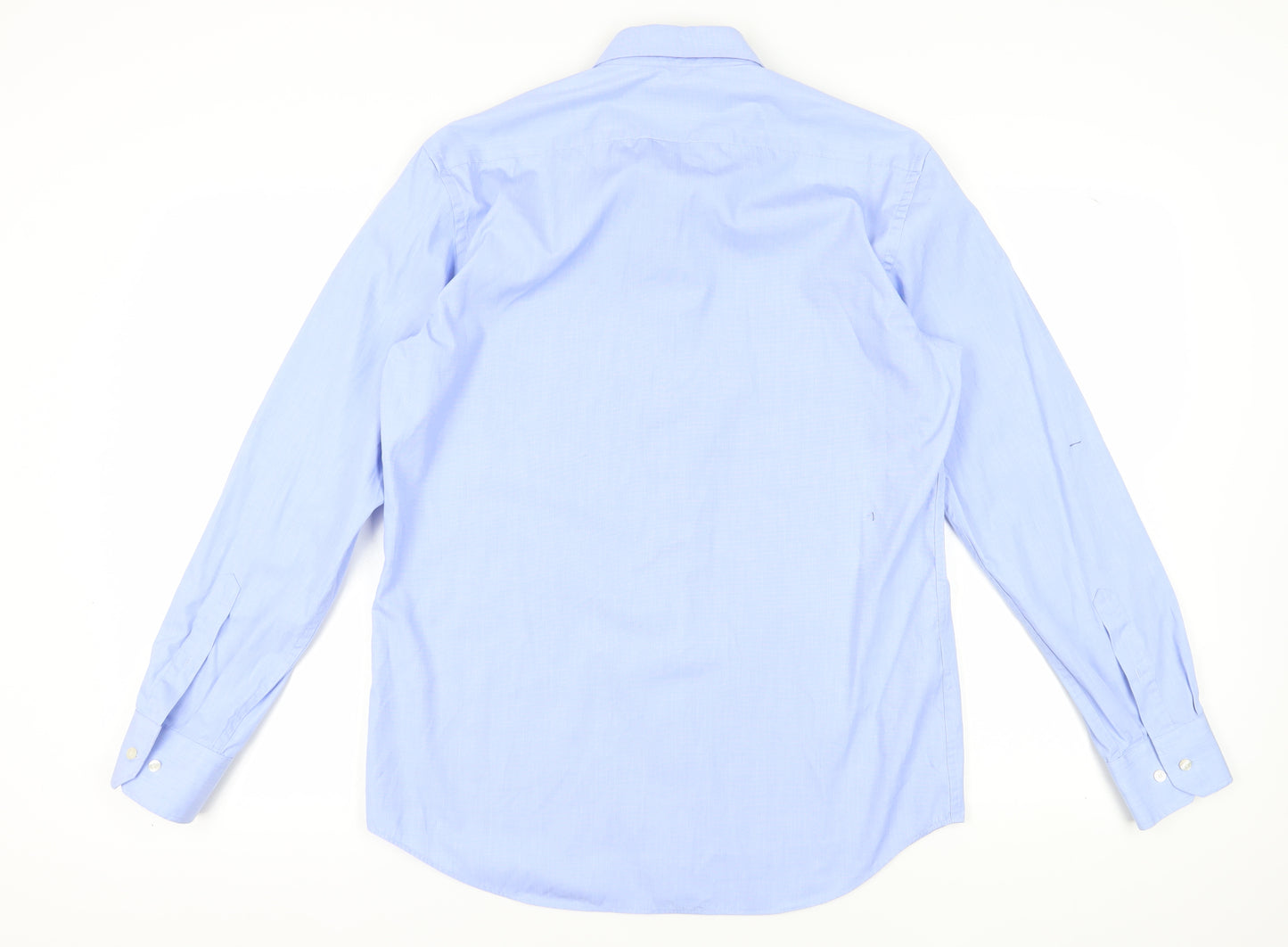 Marks and Spencer Men's Blue 16 Regular Fit Dress Shirt