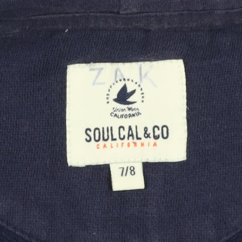 Soulcal & Co Boys Blue Full Zip Hoodie 7-8 Years