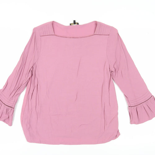 Massimo Dutti Women's Pink Tunic Blouse, M, Square Neck