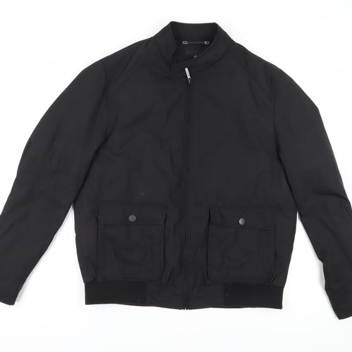 Jeff Banks Men's Black Bomber Jacket, Medium, Collared