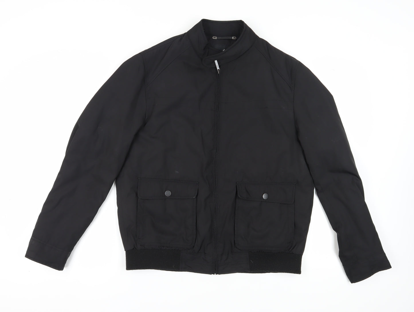 Jeff Banks Men's Black Bomber Jacket, Medium, Collared