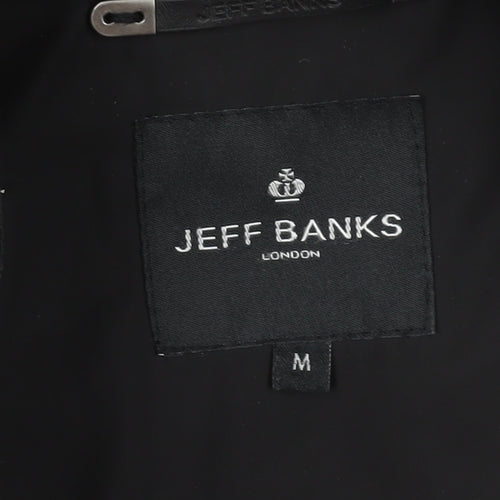 Jeff Banks Men's Black Bomber Jacket, Medium, Collared