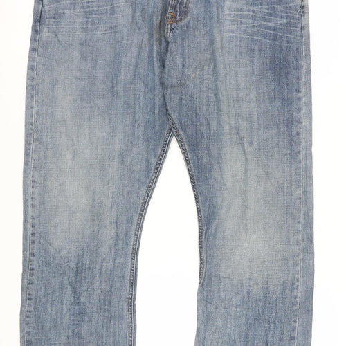 Wrangler Men's Blue Bootcut Jeans Size 38 Relaxed Fit