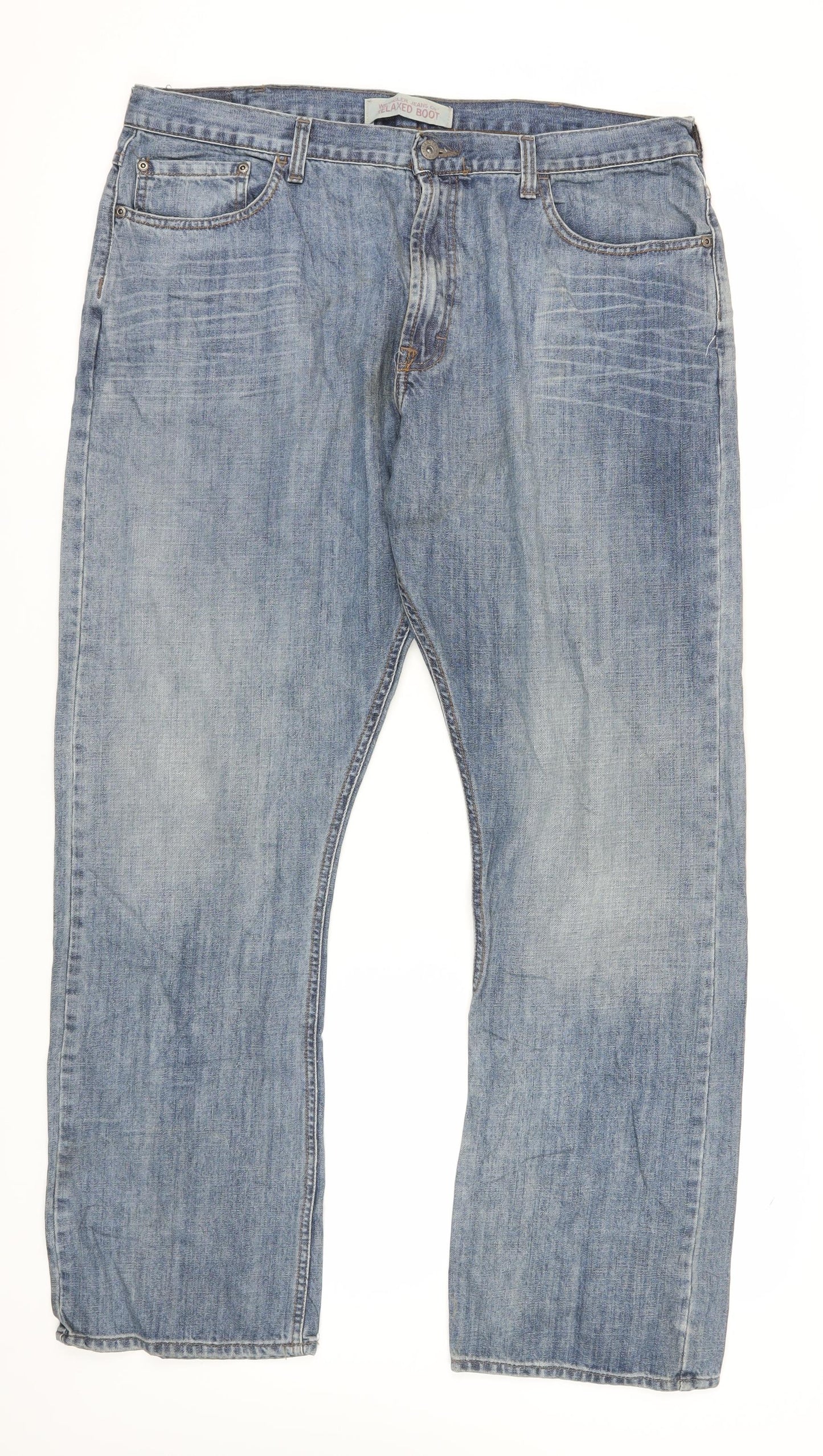 Wrangler Men's Blue Bootcut Jeans Size 38 Relaxed Fit