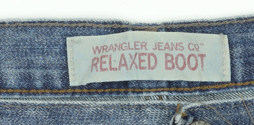 Wrangler Men's Blue Bootcut Jeans Size 38 Relaxed Fit
