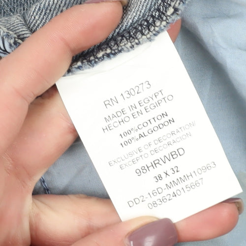 Wrangler Men's Blue Bootcut Jeans Size 38 Relaxed Fit