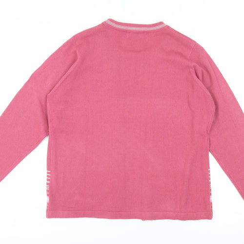Honor Millburn Women's Pink Striped Cardigan M