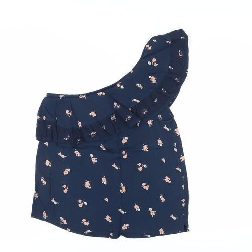 Abercrombie & Fitch Women's Blue Floral Blouse, Size S
