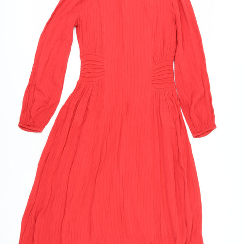 White Stuff Women's Red Midi Fit & Flare Dress Size 6