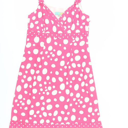 Boden Women's Pink Polka Dot A-Line Dress Size 12