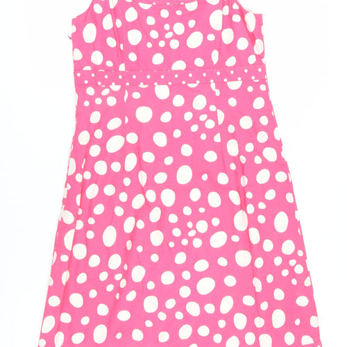 Boden Women's Pink Polka Dot A-Line Dress Size 12