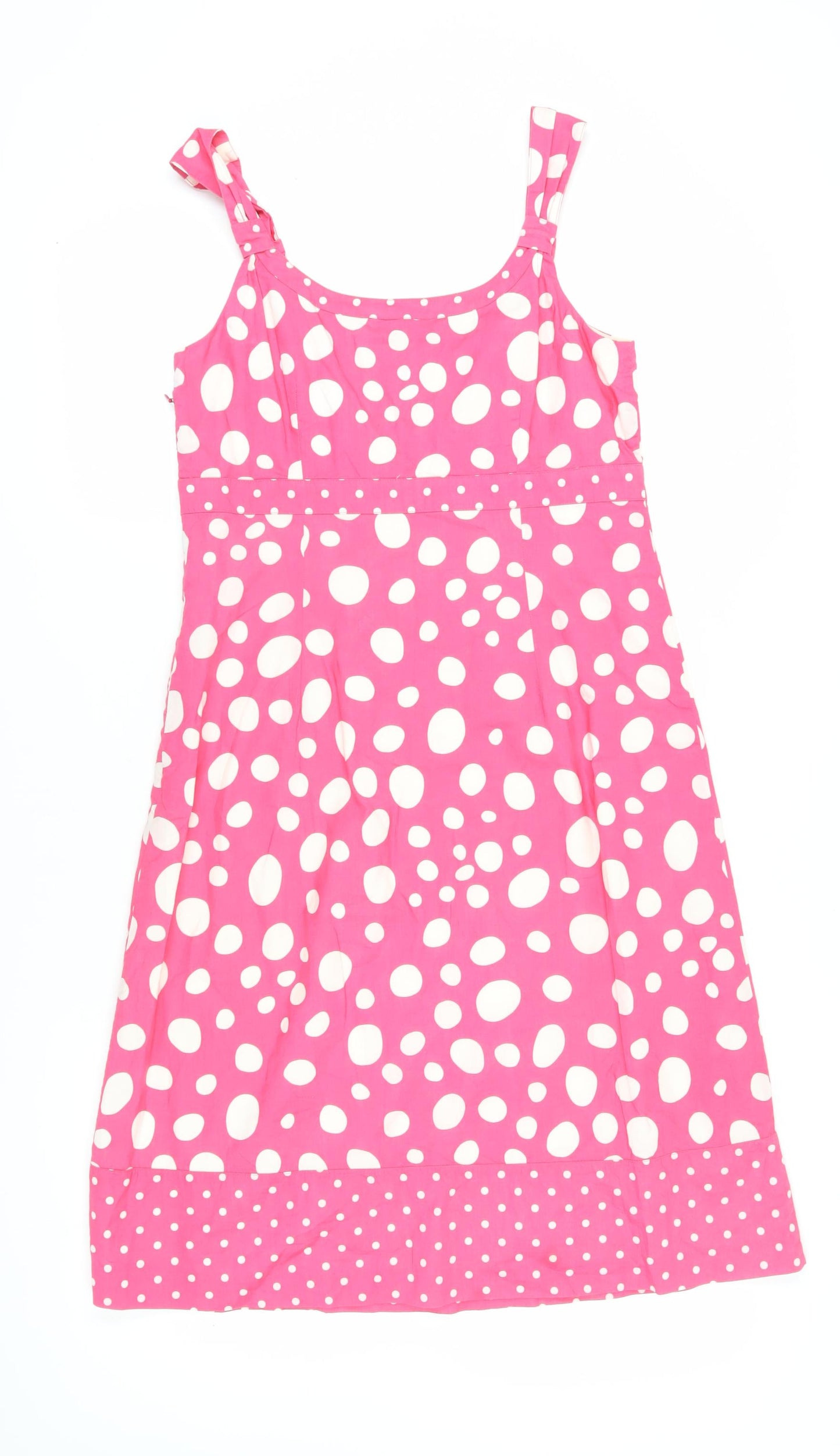 Boden Women's Pink Polka Dot A-Line Dress Size 12