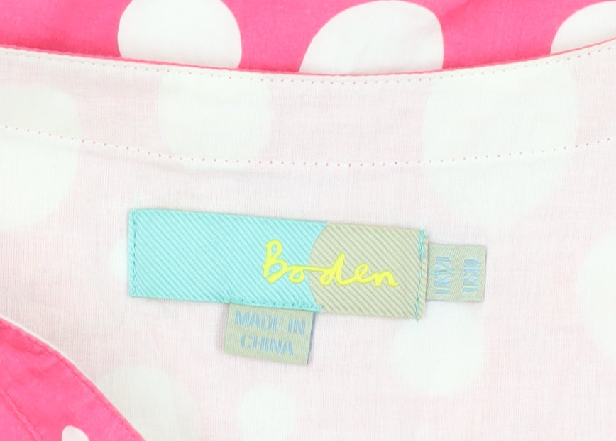 Boden Women's Pink Polka Dot A-Line Dress Size 12