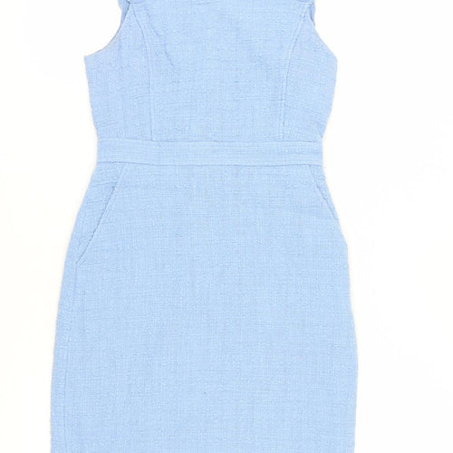 J.Crew Women's Blue Tweed Sheath Dress Size 2