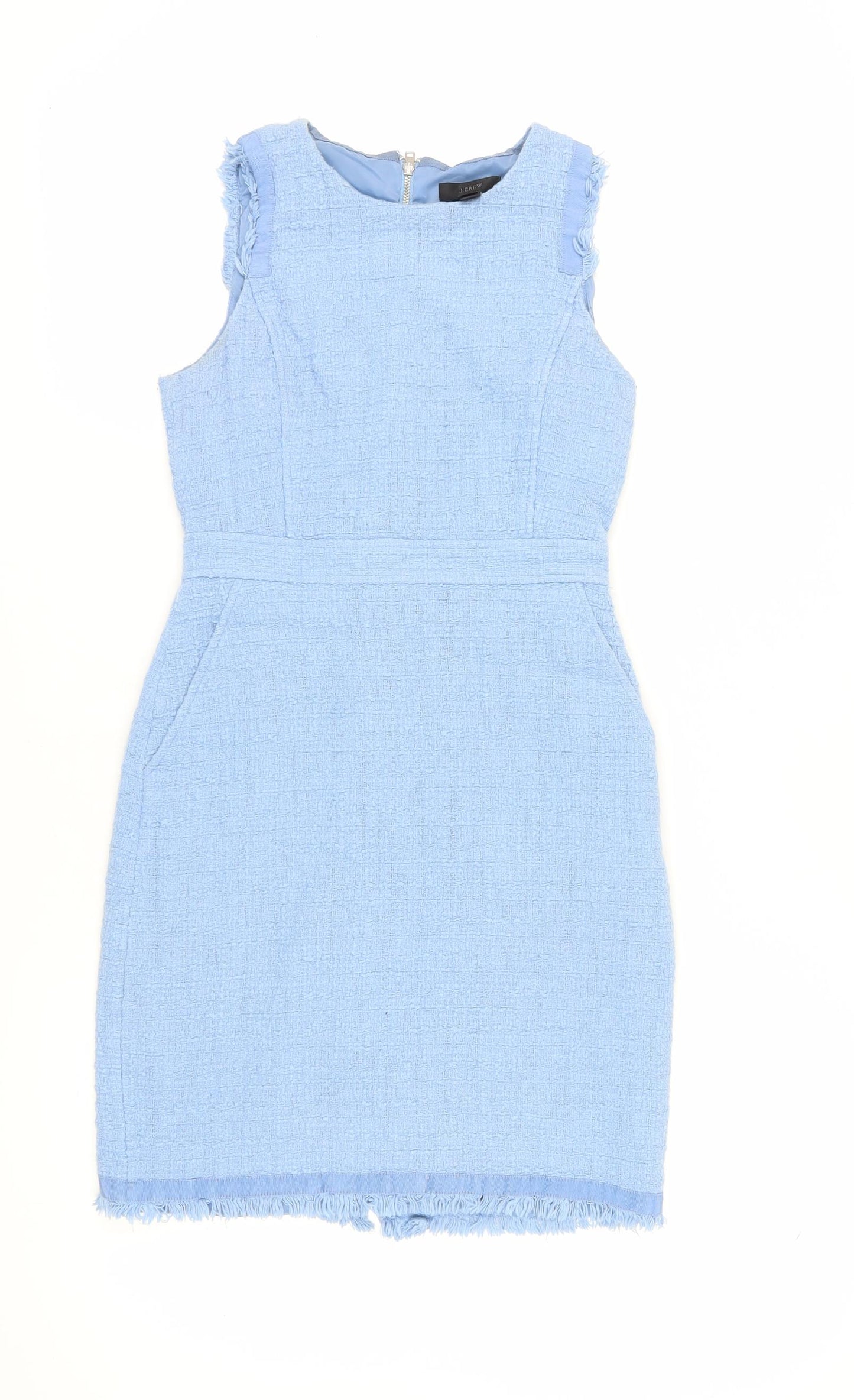 J.Crew Women's Blue Tweed Sheath Dress Size 2