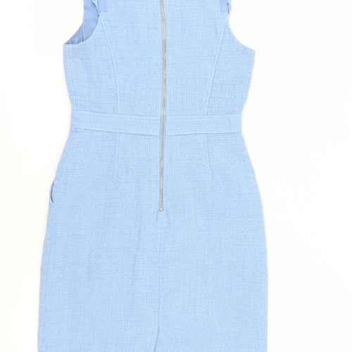 J.Crew Women's Blue Tweed Sheath Dress Size 2