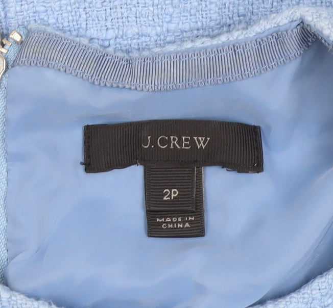 J.Crew Women's Blue Tweed Sheath Dress Size 2