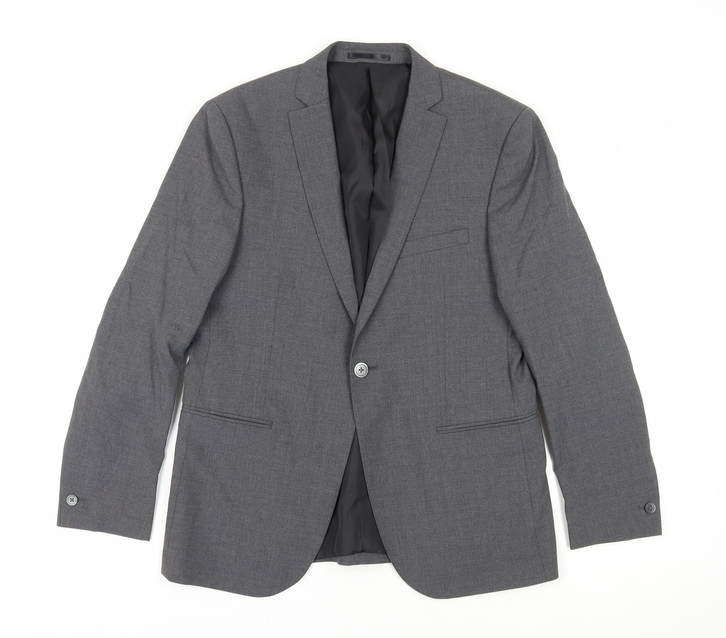 T.M. Lewin Men's Grey Blazer 40S Regular Fit Business