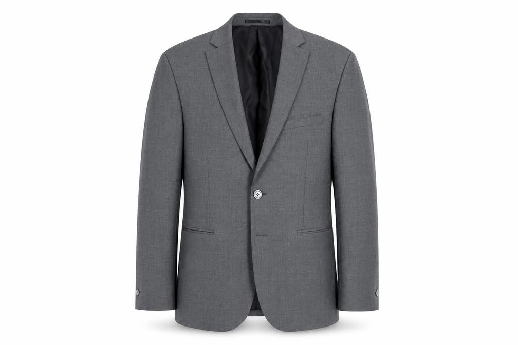 Front view of T.M. Lewin Men's Grey Blazer 40S Regular Fit Business