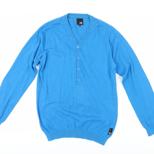 Jack & Jones Men's Blue Henley Jumper M