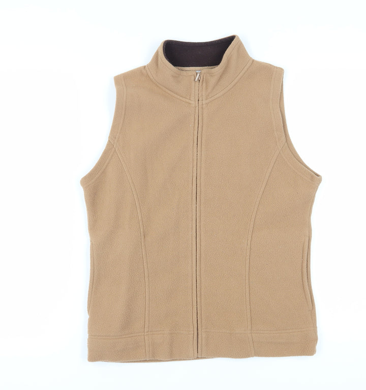 EWM Women's Brown Fleece Waistcoat S Zip Casual