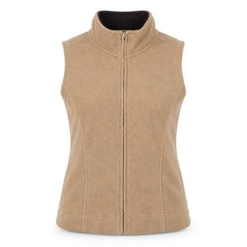 EWM Women's Brown Fleece Waistcoat S Zip Casual