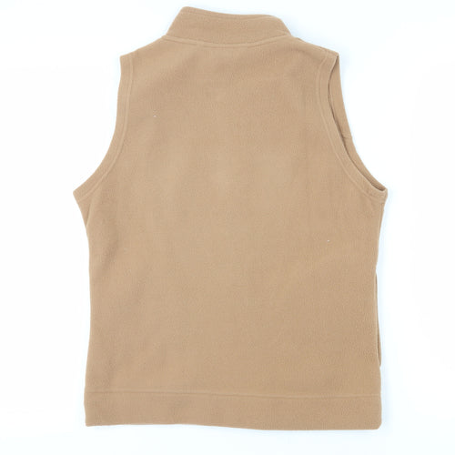 EWM Women's Brown Fleece Waistcoat S Zip Casual