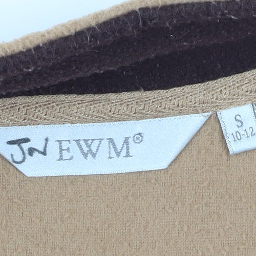 EWM Women's Brown Fleece Waistcoat S Zip Casual