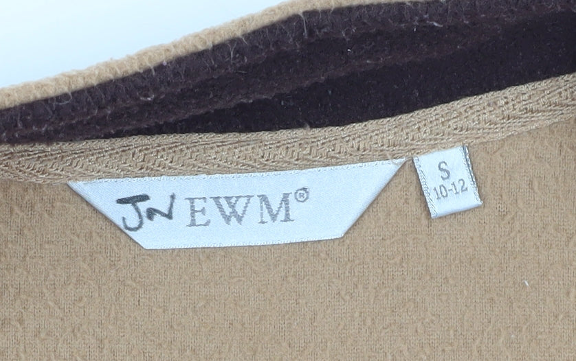 EWM Women's Brown Fleece Waistcoat S Zip Casual