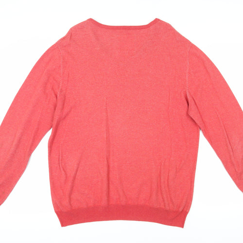 Jasper Conran Men's Red Pullover Jumper L Cotton Casual