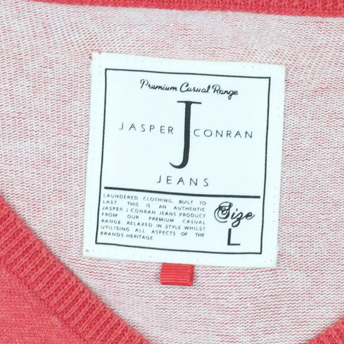 Jasper Conran Men's Red Pullover Jumper L Cotton Casual