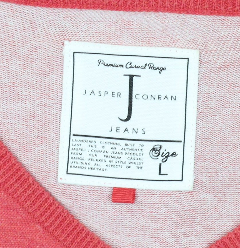 Jasper Conran Men's Red Pullover Jumper L Cotton Casual