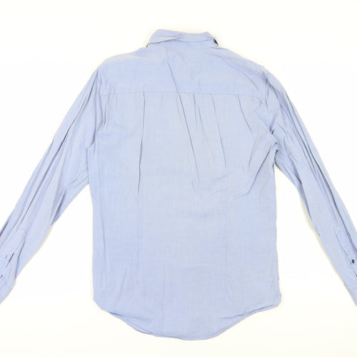 DKNY Men's Slim Fit Blue Button-Up Shirt, Size S