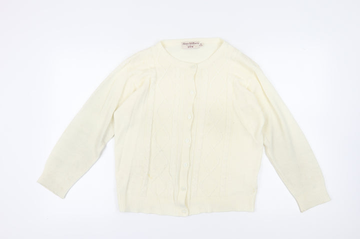Honor Millburn Women's Ivory Cardigan 14 M Button Knit