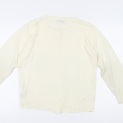 Honor Millburn Women's Ivory Cardigan 14 M Button Knit