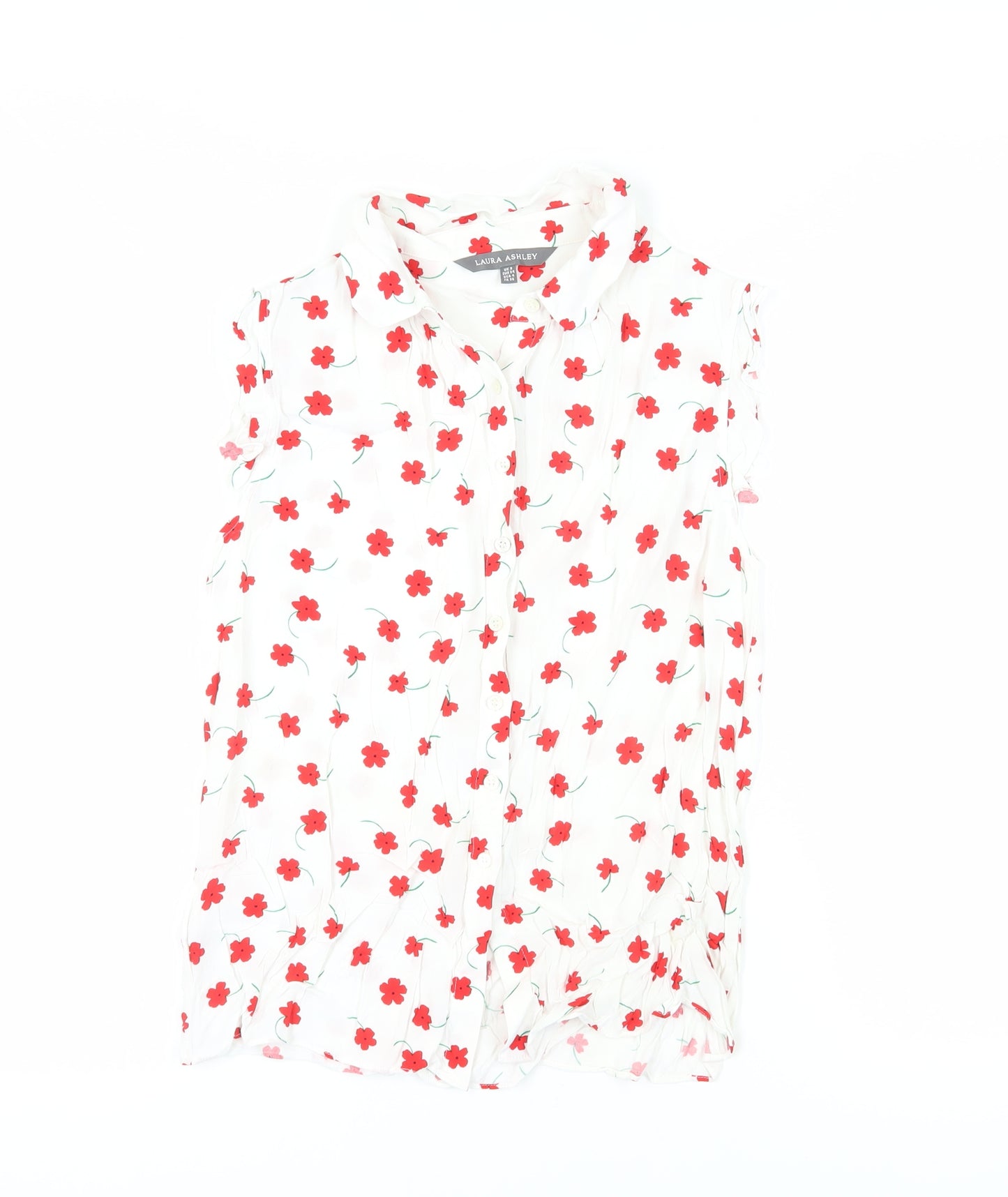 Laura Ashley Women's Floral Blouse, Size 8, Sleeveless