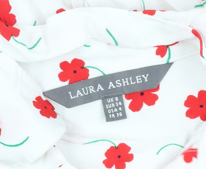 Laura Ashley Women's Floral Blouse, Size 8, Sleeveless