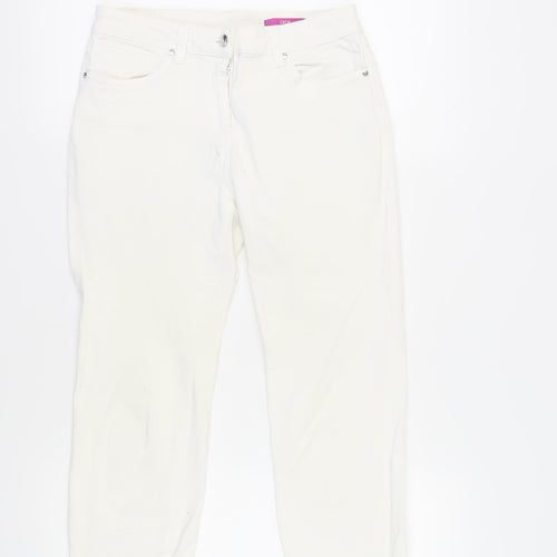 Debenhams Women's White Straight Leg Jeans, Size 10, Regular Fit