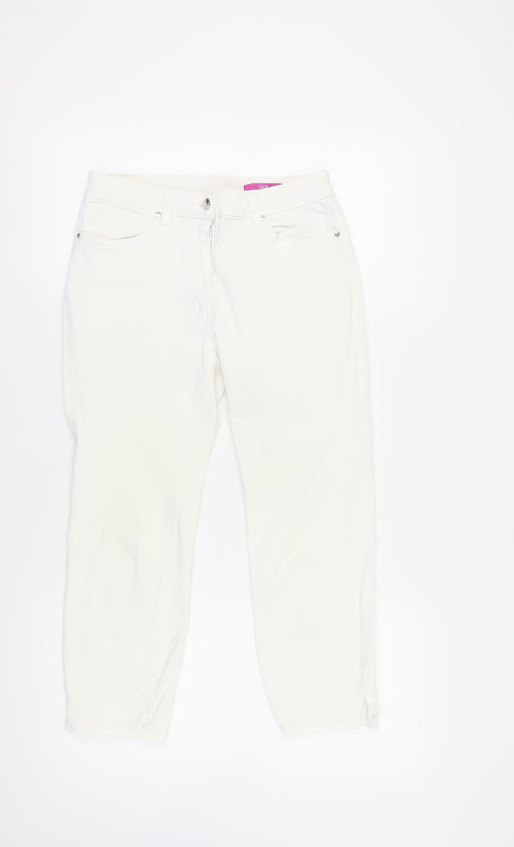 Debenhams Women's White Straight Leg Jeans, Size 10, Regular Fit