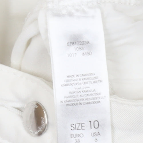 Debenhams Women's White Straight Leg Jeans, Size 10, Regular Fit