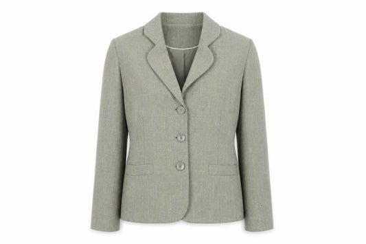 Front view of Eastex Women's Green, size 14, Bouclé Suit Jacket