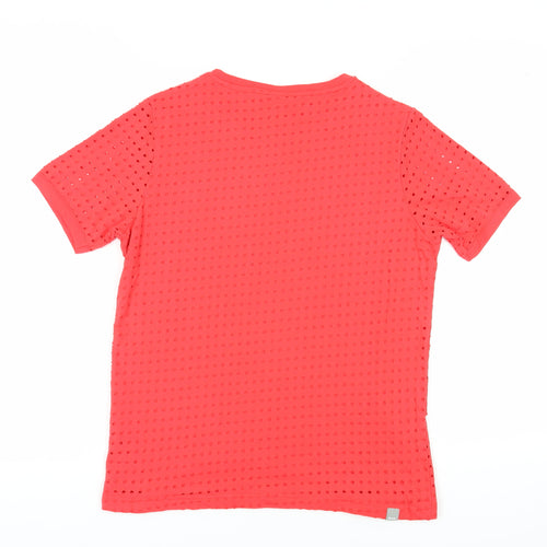 Bench Women's Red T-Shirt S Short Sleeve Crew Neck